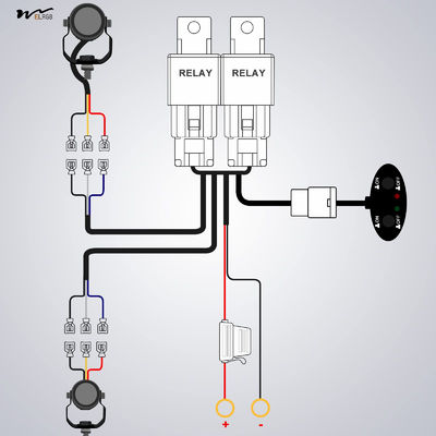 60W White Amber Motorcycle LED Pod Projection Light 1.3-inch Auxiliary Spotlight