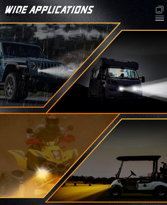 60W White Amber Motorcycle LED Pod Projection Light 1.3-inch Auxiliary Spotlight