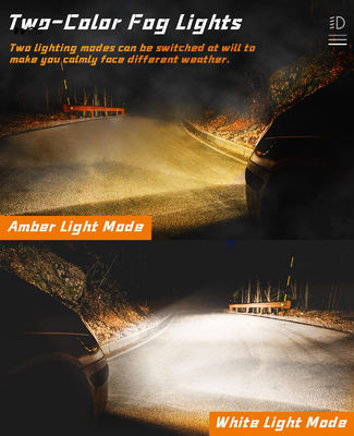 60W White Amber Motorcycle LED Pod Projection Light 1.3-inch Auxiliary Spotlight