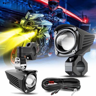 Motorcycle LED Driving Fog Light with 600% Brightness and Two-Color Stroboscopic Mode