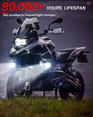 Motorcycle LED Driving Fog Light with 600% Brightness and Two-Color Stroboscopic Mode
