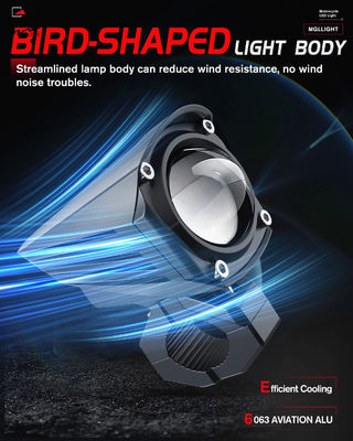 Motorcycle LED Driving Fog Light with 600% Brightness and Two-Color Stroboscopic Mode