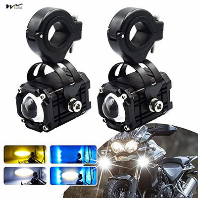Motorcycle LED Fog Running Lights 4 Functions 3 Colors High Beam DRL Flashing Warning