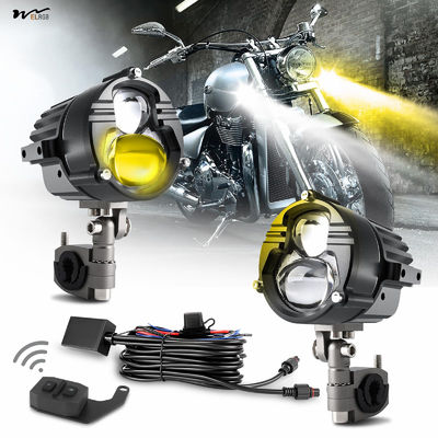 3000 LM Amber White Strobe Motorcycle Fog Light 5 Modes for Off-Road Work and Materials