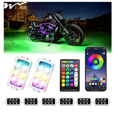 Smart LED Music Sync Color Changing Lights Motorcycle RGB Light Kit APP Remote Control 12V