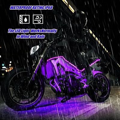 Smart LED Music Sync Color Changing Lights Motorcycle RGB Light Kit APP Remote Control 12V