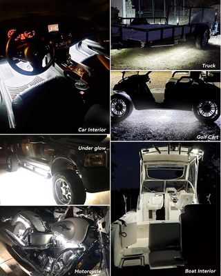 0.18kg White LED Light Strip for Cars Golf Carts Boats 60.96cm Connected Waterproof 12V