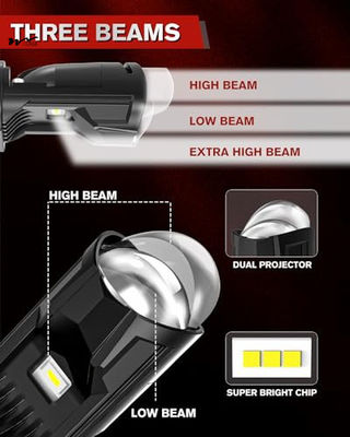 Front Auto Part Position Triple Light Beams LED Headlight with Projector Assemblies