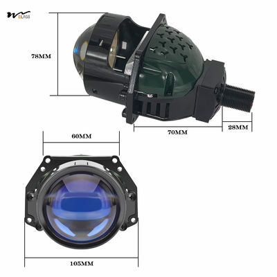 Blue Lens 3.0 Inch Bi-LED Projector Lens 120W 20 000LM 6000K White Focus Beam Clear Cut off Line Head Lights
