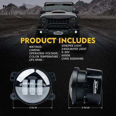 9 x 4.5 x 6 inches Package Dimensions 4-Inch 60W LED Fog Lights for Off-Road Driving