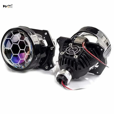 12 Volts Focus Beam Blue Honeycomb LED Projector Lens Retrofit Kit for Car Motorcycle
