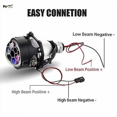 12 Volts Focus Beam Blue Honeycomb LED Projector Lens Retrofit Kit for Car Motorcycle