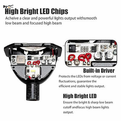 12 Volts Focus Beam Blue Honeycomb LED Projector Lens Retrofit Kit for Car Motorcycle