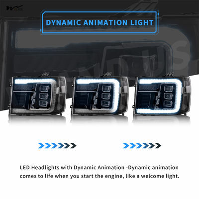 Auto Part Position Front Projector-Clear Reflector LED Headlights w/ Dynamic Animation