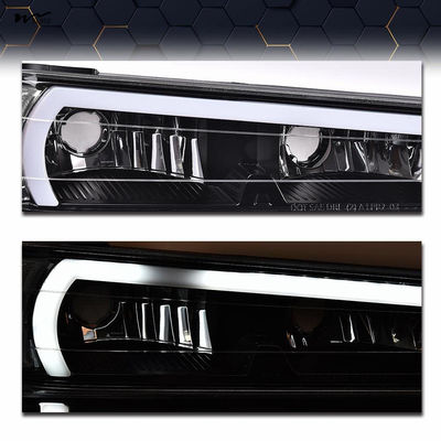 LED DRL Headlights Clear Lens Black Housing Clear Reflector Left Right Head Lights 12V