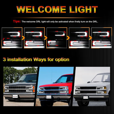 Head Lights Essential 500% Bright LED Headlight Assembly with Welcome DRL Turn Signal