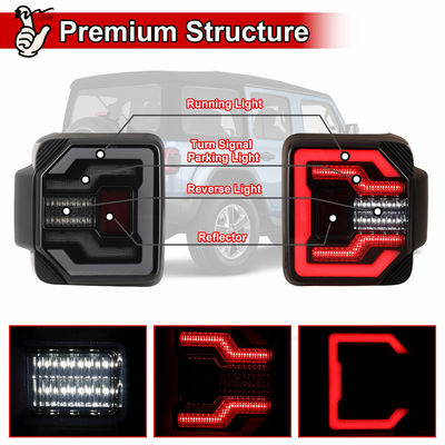 LED Rear Lights Car Rear Lamps Assembly Replacement 1Pair Matte Black Housing/Smoke Lens