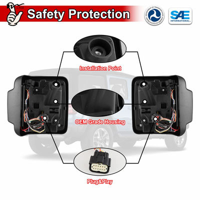LED Rear Lights Car Rear Lamps Assembly Replacement 1Pair Matte Black Housing/Smoke Lens