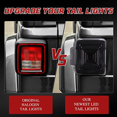 Jeep LED Tail Lights Fit Smoked Tail Lamp Brake Turn Signal Light Reverse Rear Back Light Assembly