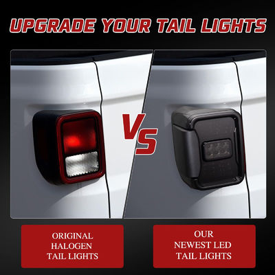 LED Tail Lights Smoked Tail Lamp Brake Turn Signal Reverse Rear Back Light Assembly Black Housing Smoke Lens