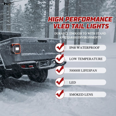 LED Tail Lights Smoked Tail Lamp Brake Turn Signal Reverse Rear Back Light Assembly Black Housing Smoke Lens