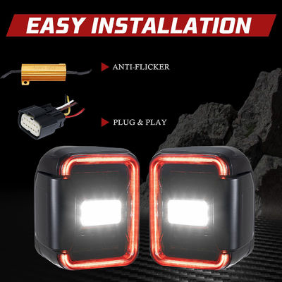 LED Tail Lights Smoked Tail Lamp Brake Turn Signal Reverse Rear Back Light Assembly Black Housing Smoke Lens