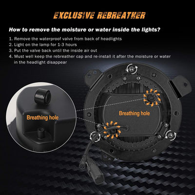 LED Headlights with Bl-ue-tooth Control 9 Inch Hi/Lo Beam DRL and 121 RGB Functions