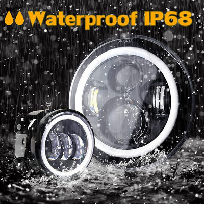 7 Inch Round Car Headlights with RGB LED Halo High Low Beam Aluminum Sealed Beam Headlamps