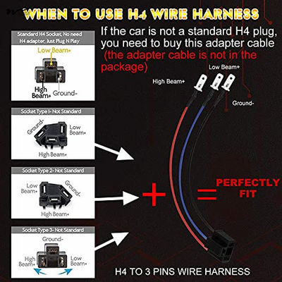 High/Low Beam LED Headlights with Halo Angel Eyes DRL Turn Signal Light 5x7/7x6 Chips