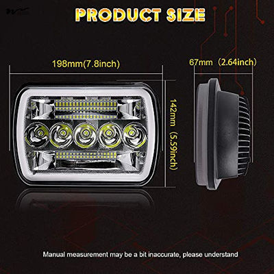 High/Low Beam LED Headlights with Halo Angel Eyes DRL Turn Signal Light 5x7/7x6 Chips