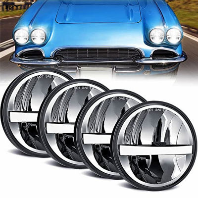 5.75 Inch LED Headlights 4PCS White DRL H4 Hi/Low Headlight Item Weight 5.08 pounds