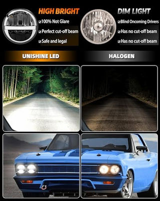5.75 Inch LED Headlights 4PCS White DRL H4 Hi/Low Headlight Item Weight 5.08 pounds