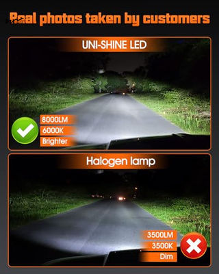 Black 7 inch LED Headlight Round Reflector with Amber Turn Signal and White Hi/lo Beam