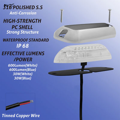 IP68 Waterproof Dual-Color Underwater Lights 42LED Blue White One Button Control LitePro DLX Layout