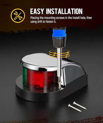 24 LED Red and Green Navigation Light for Pontoon Yacht Skiff Skeeter Front Trucks