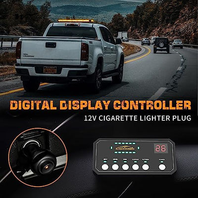 31 x 5.9 x 3.5 inches Double Side Emergency Warning Flashing Light for Magnetic Mount