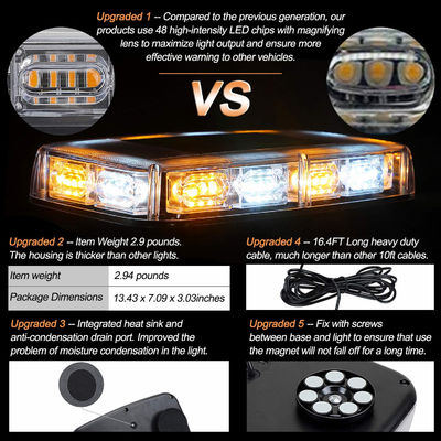 Roof Top 48LED A W High Visibility Emergency Safety Warning LED Mini Strobe Light bar