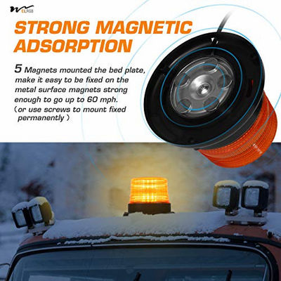 Waterproof LED Strobe Light 12V-24V Amber 40 LED Warning Safety Flashing Beacon Lights