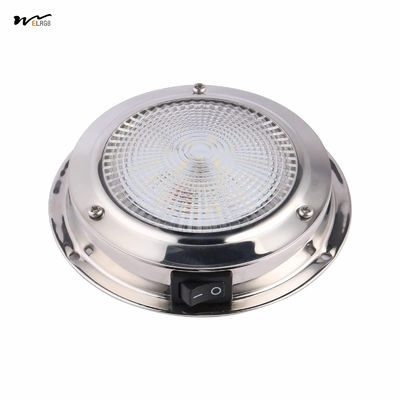 Marine Dome LED Cabin Light Waterproof White Stainless Steel Surface Mount 12V 6.7 inches