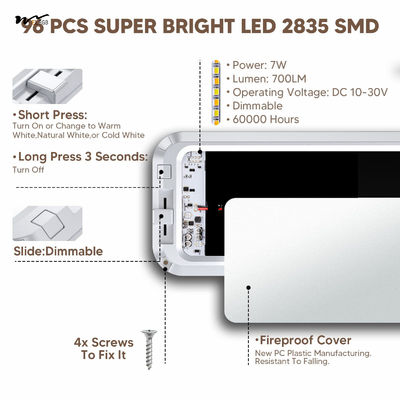 LitePro DLX Layout 7W 700LM Dimmable Sliding RV Ceiling Dome Lights Other Switch Mode