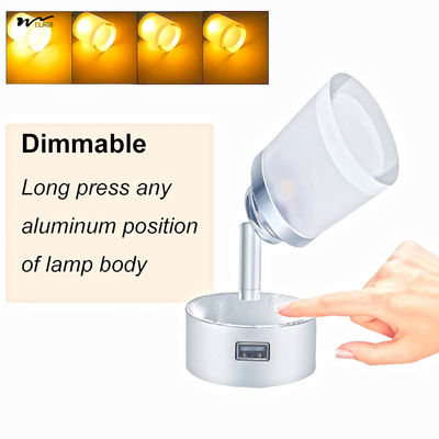 3W Touch Switch Wall Spot Light Caravan Interior Dimmable Bedside USB Reading