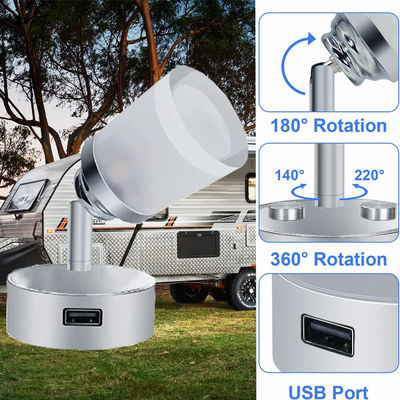 3W Touch Switch Wall Spot Light Caravan Interior Dimmable Bedside USB Reading