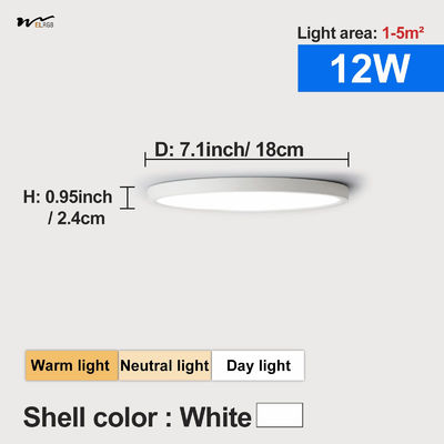 12W LED Modern Style Flat Ceiling Lamp LED Round Small Ceiling Light