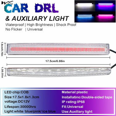 Universal Super Bright Car Trucks DRL Decoration Lamp Waterproof LED Strips COB Car LED Fog Light Blue