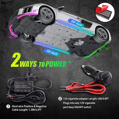 Bluetooth Controlled Car Underglow Lights with Dream Color Chasing 6 Pcs 12V 300 LEDs