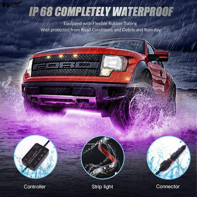 Bluetooth Controlled Car Underglow Lights with Dream Color Chasing 6 Pcs 12V 300 LEDs