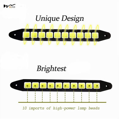 Waterproof COB DRL Fog Lights for Car 2Pcs High Power LED Daytime Running Light Strip