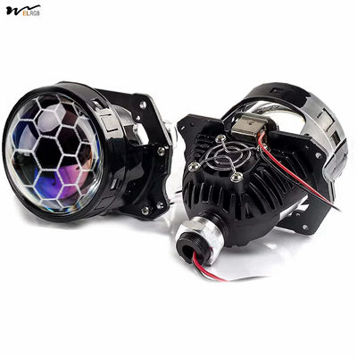 Universal LED Headlight Kit for H1 H4 H7 Automotive Motorcycle Honeycomb Projection Lens