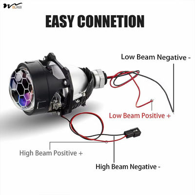 Universal LED Headlight Kit for H1 H4 H7 Automotive Motorcycle Honeycomb Projection Lens