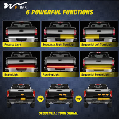 Truck Tailgate Light Strip with Red Running Brake White Reverse and Amber Turn Signal